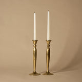 Duo de bougeoirs coniques vintage en laiton