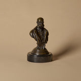 Buste ancien en bronze de Franz-Joseph I sur socle en marbre noir