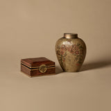 Duo vase en cloisonné et boîte en bois