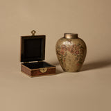 Duo vase en cloisonné et boîte en bois