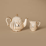Théière et crémier Sadler vintage avec accents dorés