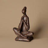Statue vintage d'un flûtiste assis des années 1960