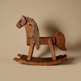 Cheval à bascule en bois fait main des années 1970