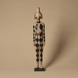 Statue ancienne italienne de Harlequin sculptée