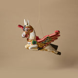 Mobile de cheval volant en bois sculpté balinais vintage des années 1970
