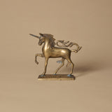Figurine licorne mythologique patinée sur socle