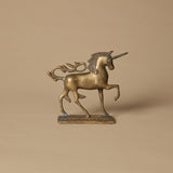 Figurine licorne mythologique patinée sur socle