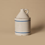 Cruche vintage en forme de ruche à bandes bleues