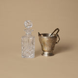 Carafe en cristal taillé et seau à glace vintage