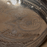 Vintage Etched Gallery Tray with Cut-Out Handles