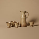 Atelier signé Poterie Ensemble carafe et tasse mouchetée