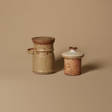Studio Pottery Stoneware Crock & Garlic Keeper