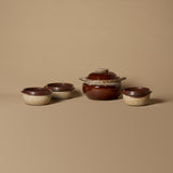 Ensemble de casseroles et bols en grès Drip Glaze des années 1970