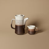 Ensemble de cafetière et crémier scandinave en grès Mid-Century