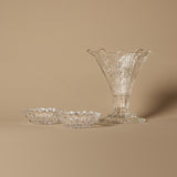 Vase en verre pressé Art Déco et bols en cristal taillé