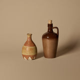 Cruche et petit vase en grès de poterie d’atelier vintage