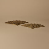 Paire d'objets décoratifs de table en forme d'éventail à motif phénix