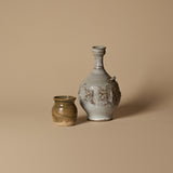 Vase sculptural en poterie d’atelier vintage et petit vase