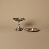 Duo Compote & Plat Décoratif en Métal Argenté