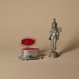 Statue de Dewi Sri et boîte à bijoux en métal embossé