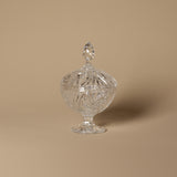 Bonbonnière sur piédestal en cristal taillé