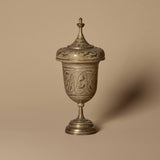 Antique Hand-Engraved Pedestal Urn with Animal Motifs