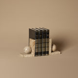 Serre-livres Art déco en marbre et livres anciens