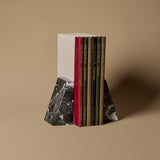 Modernist Marble Bookends & Antique Books