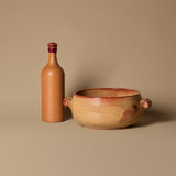 Vintage Signed Studio Pottery Bowl & MKM Spirits Bottle