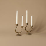Pair of Antique Neoclassical Crescent Candleholders