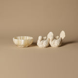 Signed Santini Dove Pair with Honey Onyx Bowl