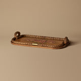 Plateau décoratif peint à la main avec anses en corde