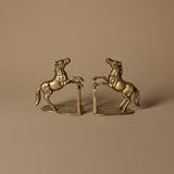 Circa 1950s Rearing Horse Bookends & Antique Books