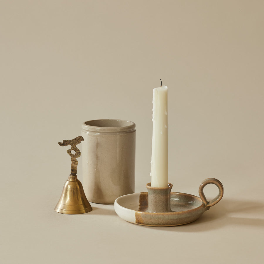 Set of candlestick, Bell & Small Pot