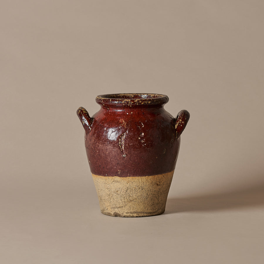1940s Primitive Two Tone Glazed Pot