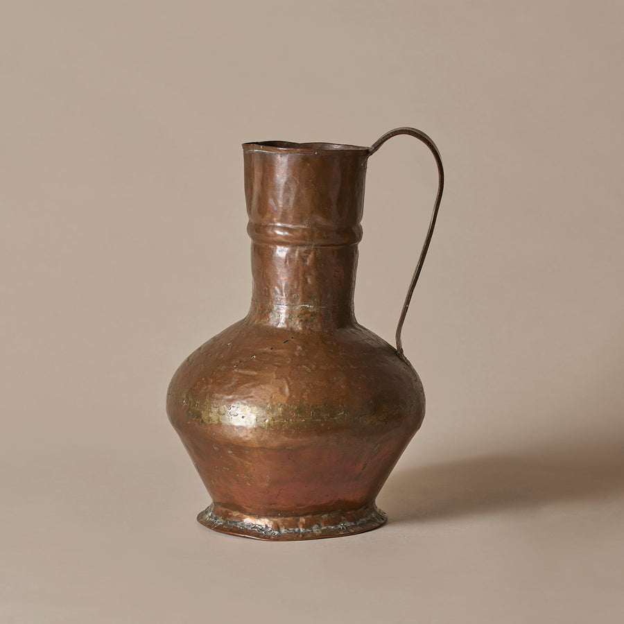 19th Century Handformed Primitive Copper Jug