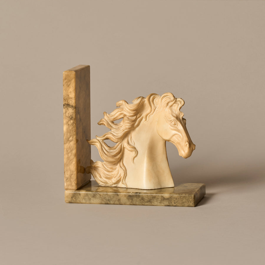 Horse Head Bookend with Alabaster Base