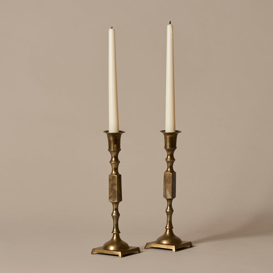 Midcentury Brass Candleholders