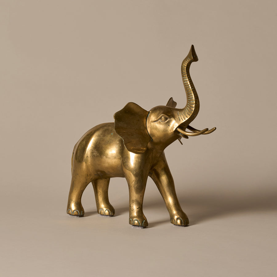 Large Midcentury Brass Elephant