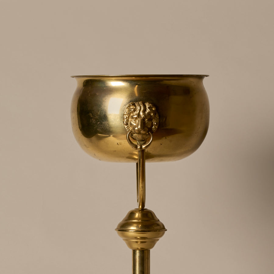 Antique Pedestal Plant Pot With Lion's Head Handles