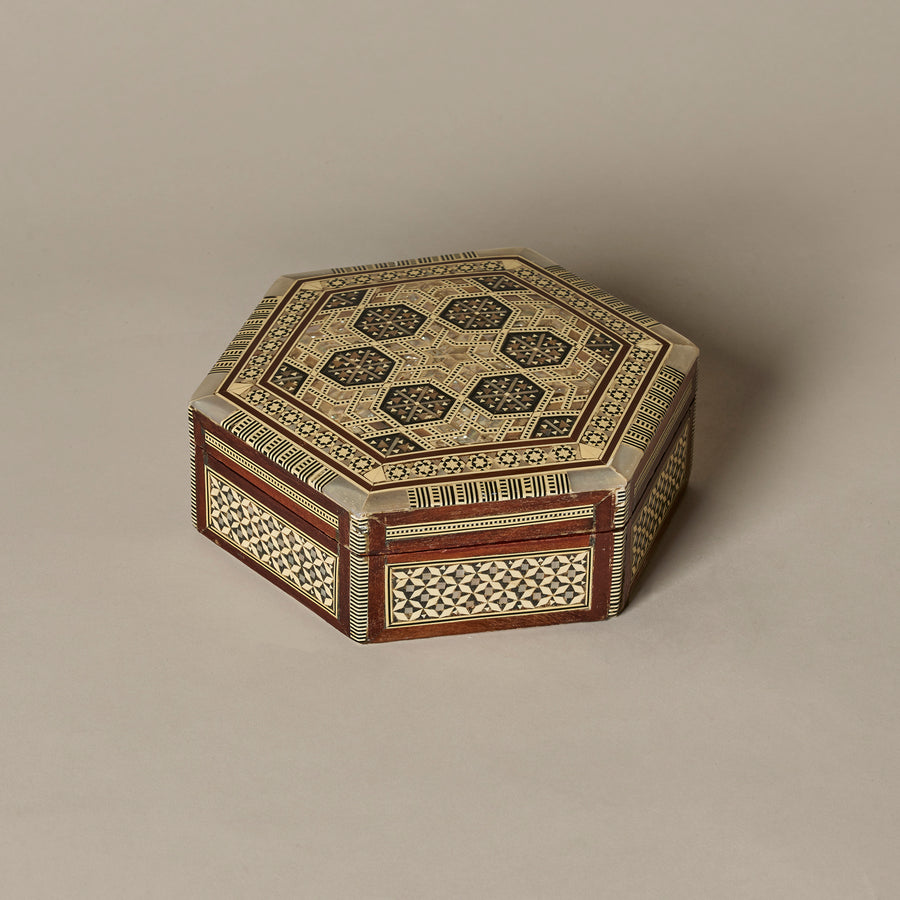 Vintage Mosaic Inlay Jewelry Box