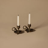 Vintage Scottish Thistle Candleholder Duo