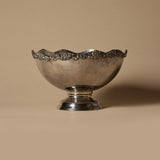 Antique Champagne Bowl with Floral Repoussé Rim