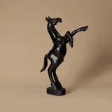 Handcarved Ebonized Wood Horse Sculpture