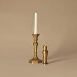 Vintage Faceted Candlestick & Flared Vase Duo