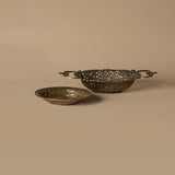 Panier italien en filigrane et assiette décorative vintage