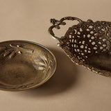 Panier italien en filigrane et assiette décorative vintage