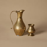 Vintage Fluted Pitcher & Small Engraved Vase