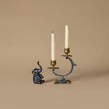 Vintage Two Arm Candleholder with Elephant Figurine
