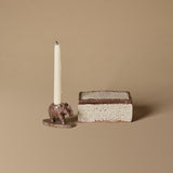 Carved Stone Elephant Candleholder & MCM Trinket Box